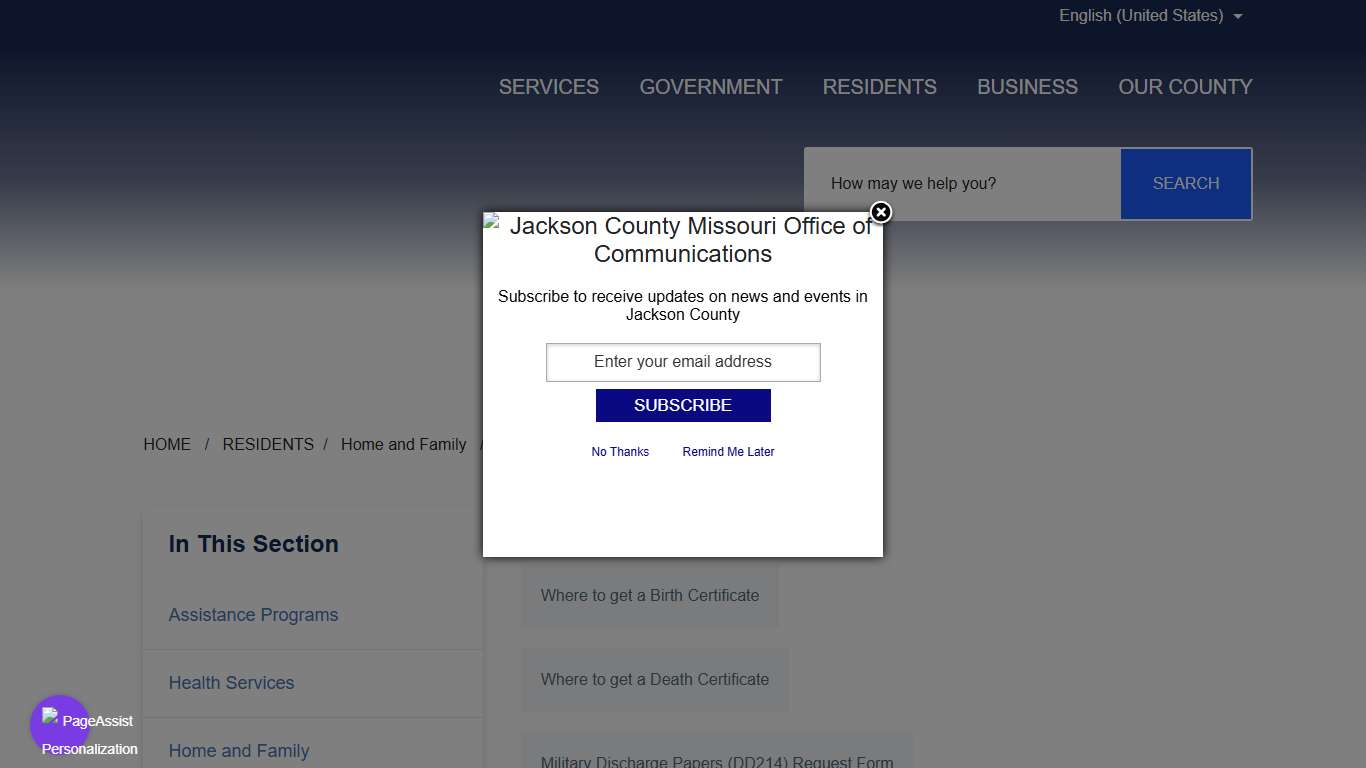 Vital Records - Jackson County MO